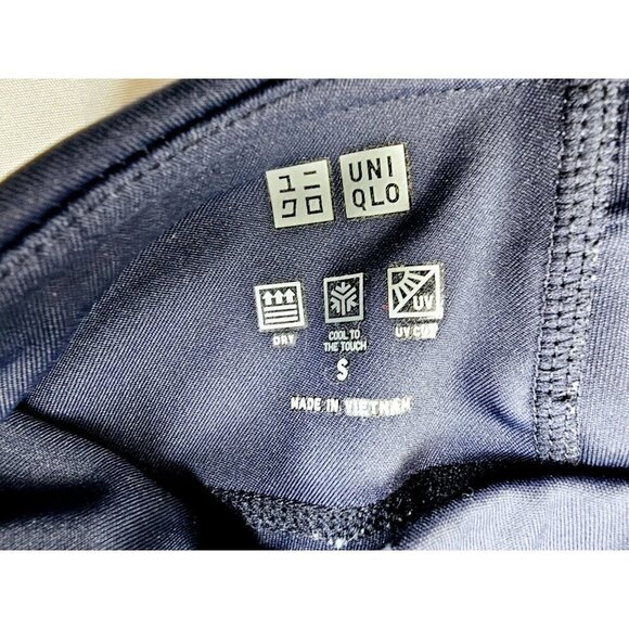 Uniqlo Size Small 28" Inseam Navy AIRism Hidden Pocket Women's Logo Yoga Pants - Picture 4 of 13